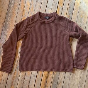Quince Organic Cotton fisherman sweater Cappuccino Brown Crew Neck Sweater